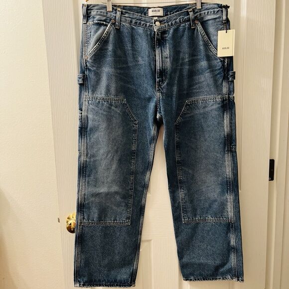 Agolde Rami Carpenter Jeans Women's 34 / 18 Repetition Blue Ankle Leg Revolve - Picture 2 of 13